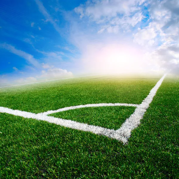 Green soccer field — Stock Photo, Image