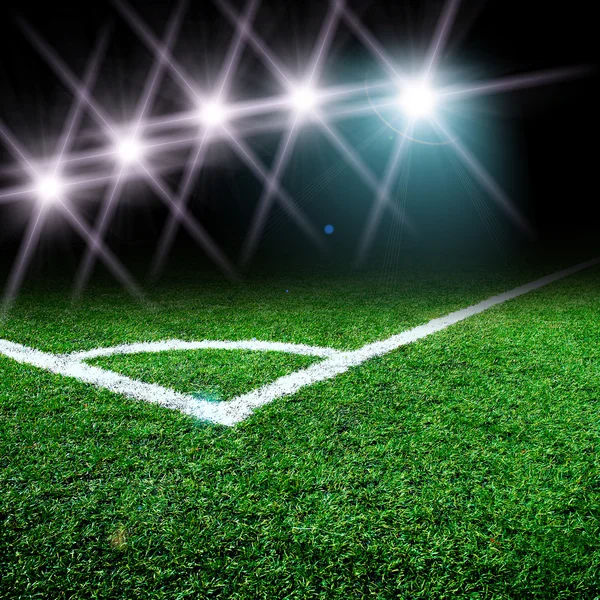 Futbol sahası ile light — Stok fotoğraf