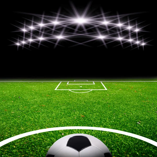 Campo de futebol com luz — Fotografia de Stock