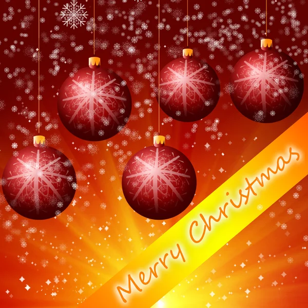 Red Christmas background with lights — Stock Photo, Image
