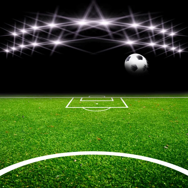 Campo da calcio con luce — Foto Stock