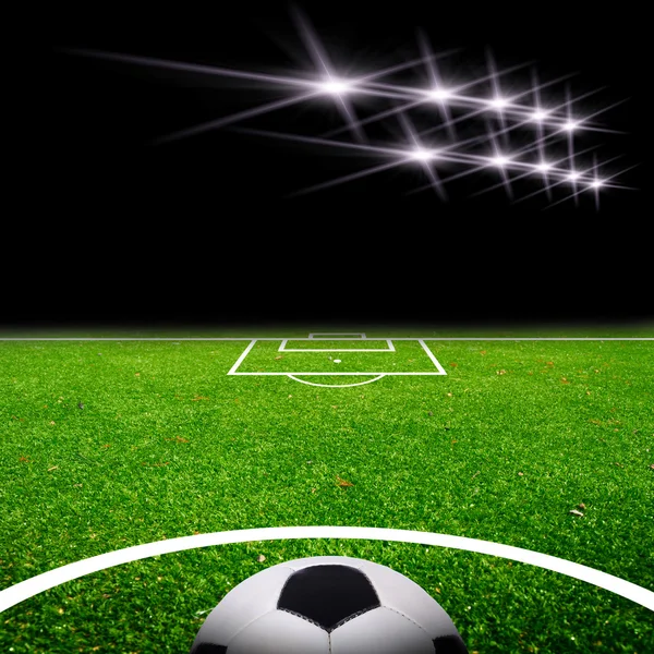 Campo da calcio con luce — Foto Stock