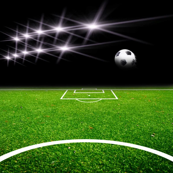 Campo da calcio con luce — Foto Stock