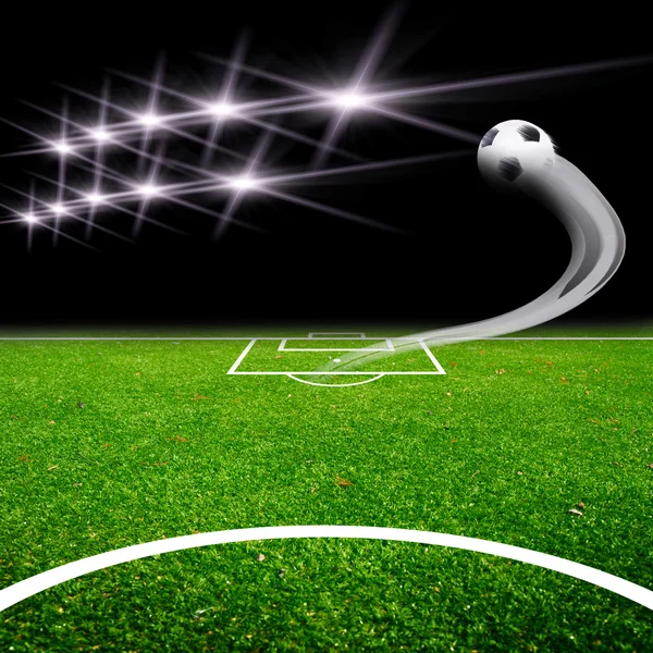 Fußballplatz mit Licht — Stockfoto