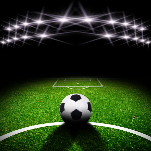 Campo da calcio con luce — Foto Stock