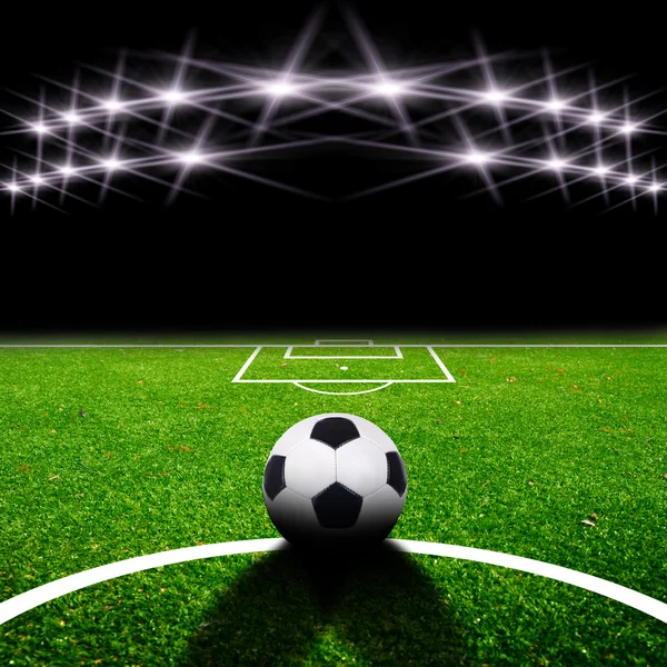 Campo da calcio con luce — Foto Stock