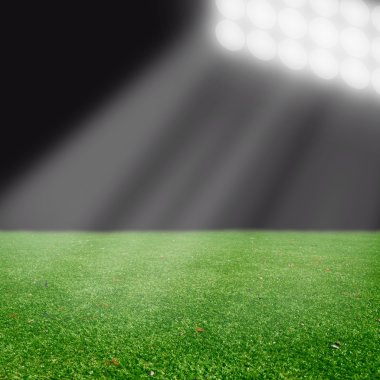futbol sahası ile parlak ışıklar