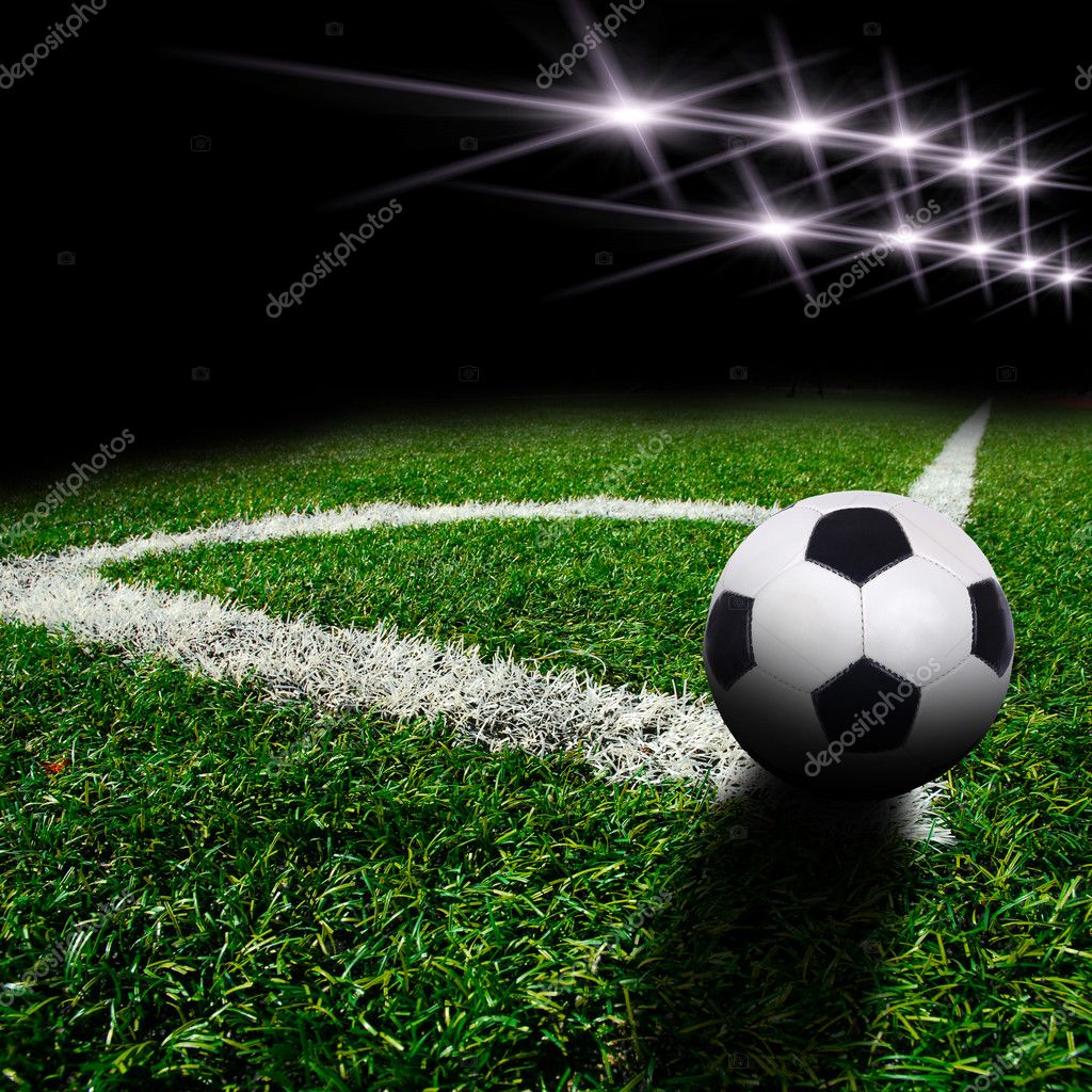 Soccer ball on the field — Stock Photo © jonson 21793963