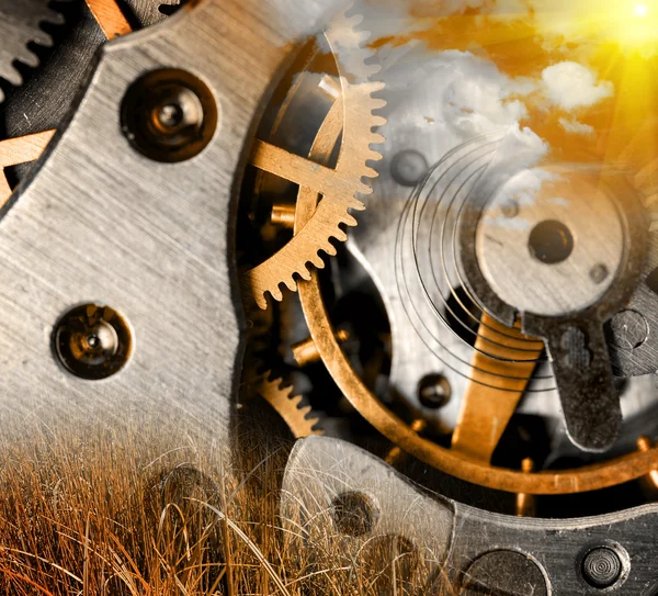 Zegar metalowy mechanizm — Zdjęcie stockowe
