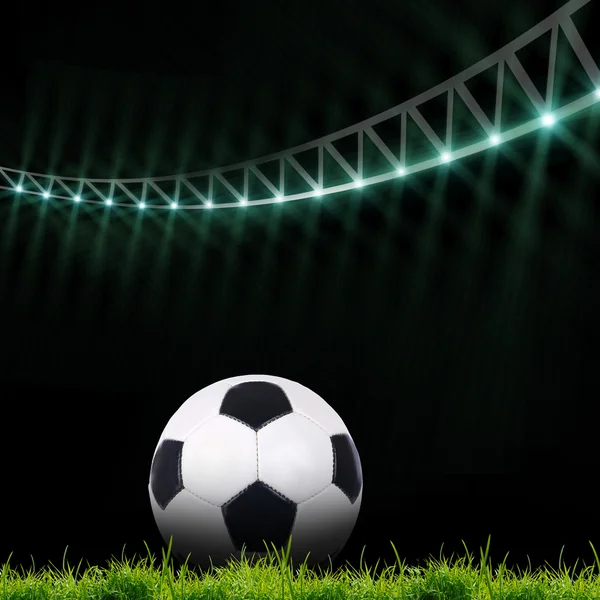 Soccer field with bright lights — Stock Photo, Image