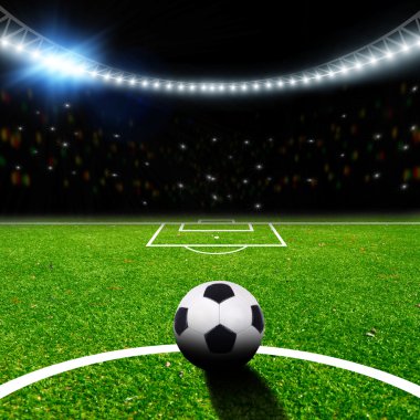 thw ışıkları ile Futbol Stadyumu