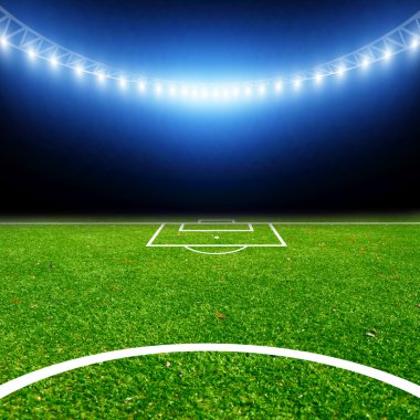 thw ışıkları ile Futbol Stadyumu