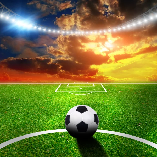 Stadio di calcio con luci Thw — Foto Stock