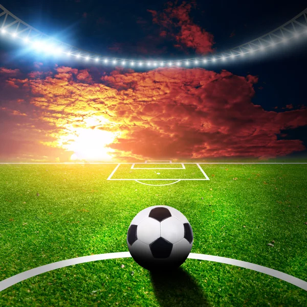 Soccer stadium with thw lights — Stock Photo, Image