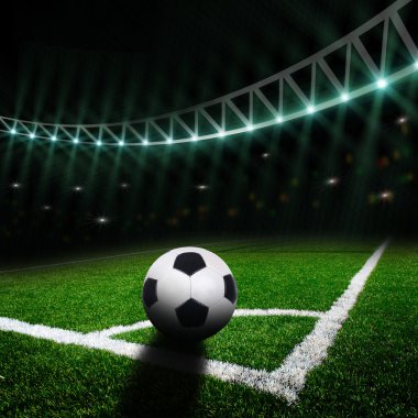 futbol sahası ile parlak ışıklar