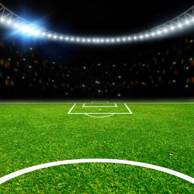 thw ışıkları ile Futbol Stadyumu