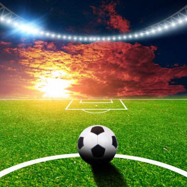 thw ışıkları ile Futbol Stadyumu