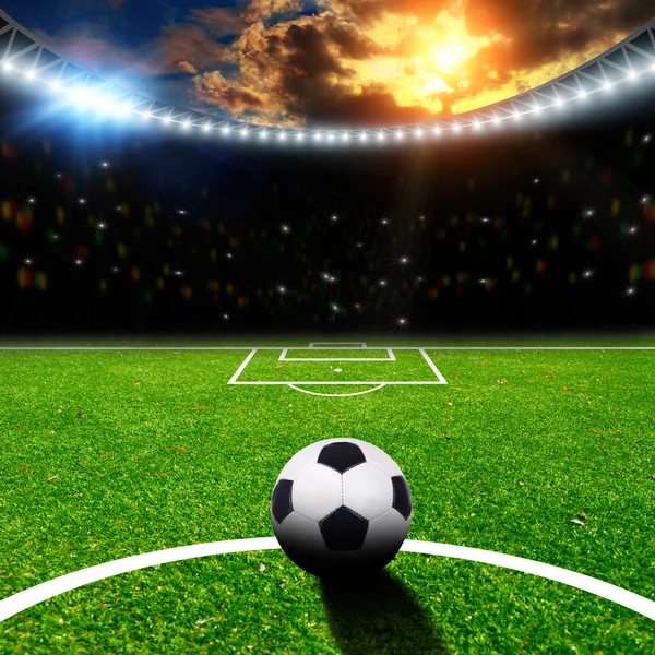 Stadio di calcio con luci Thw — Foto Stock