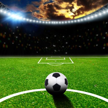 thw ışıkları ile Futbol Stadyumu