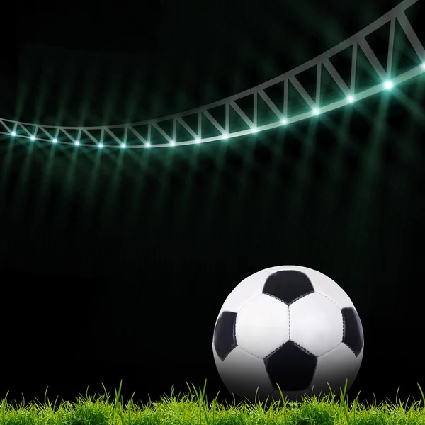 Campo di calcio con luci luminose — Foto Stock