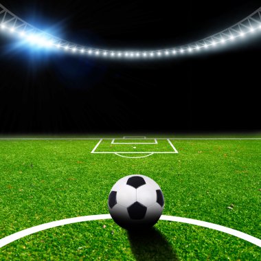 thw ışıkları ile Futbol Stadyumu