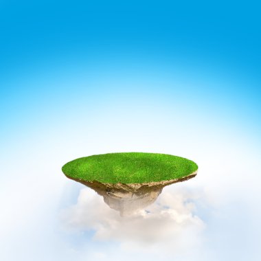 the island flying in the sky clipart