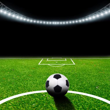 Soccer stadium with thw lights clipart