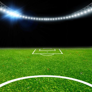 Soccer stadium with thw lights clipart
