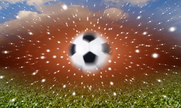 Pelota de fútbol con las estrellas — Foto de Stock