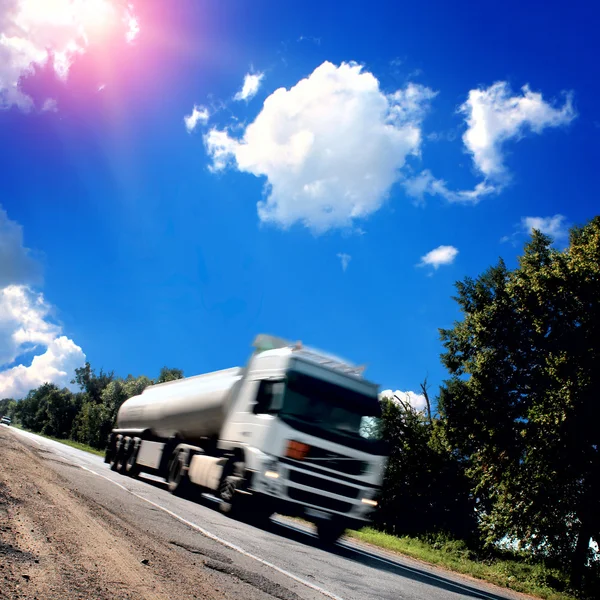 Truck on the asphalt road — Stock Photo, Image