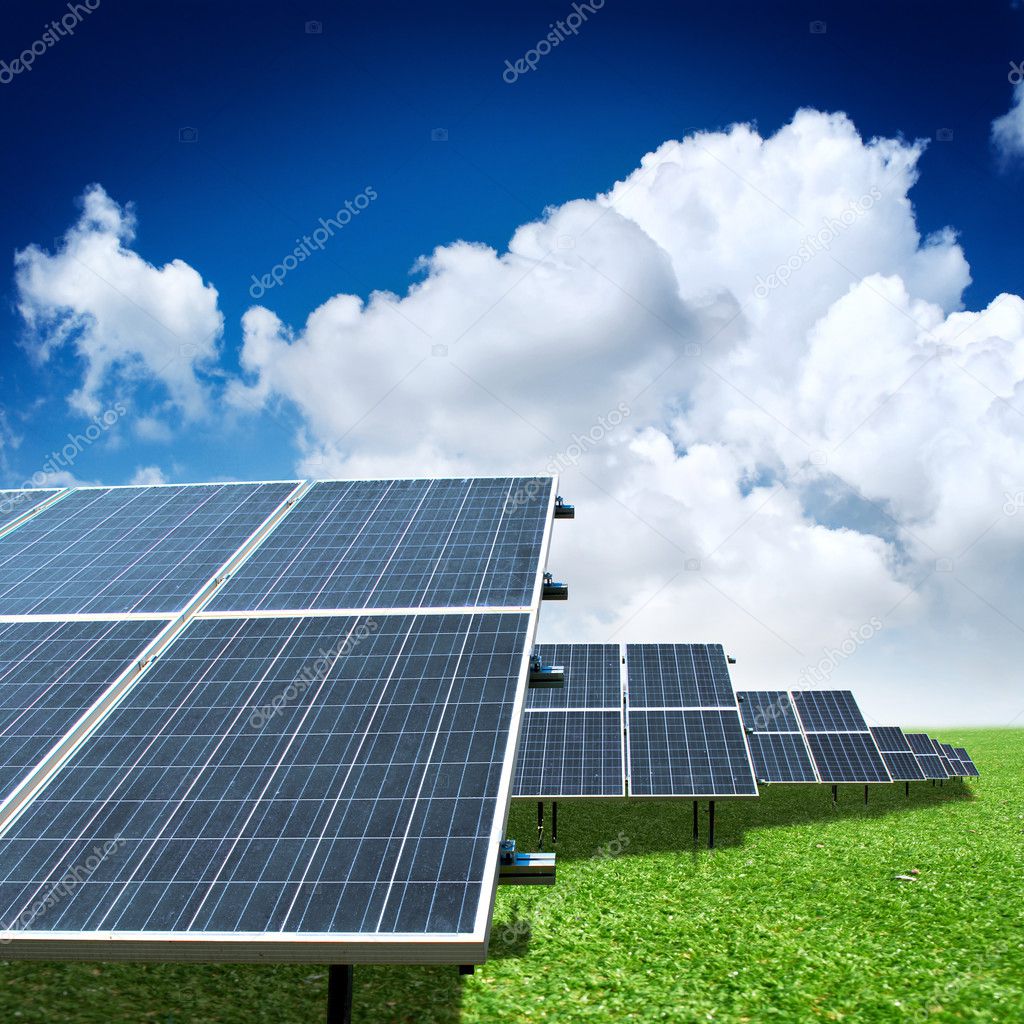 solar panels on the field