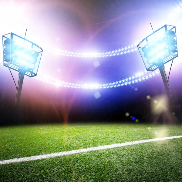 Image of stadium in lights and flashes — Stock Photo, Image