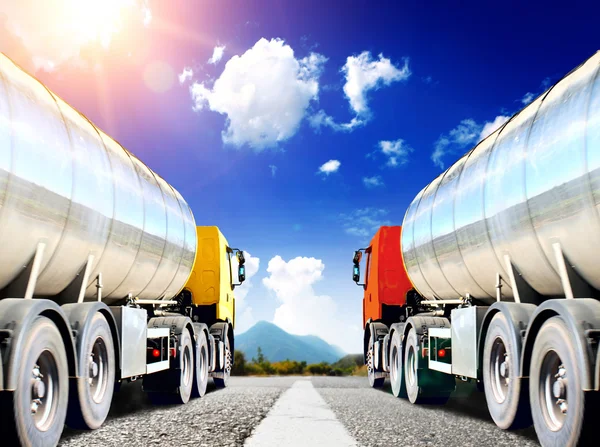 Big trucks on the road — Stock Photo, Image