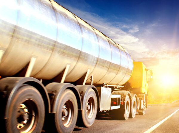 Truck on asphalt road