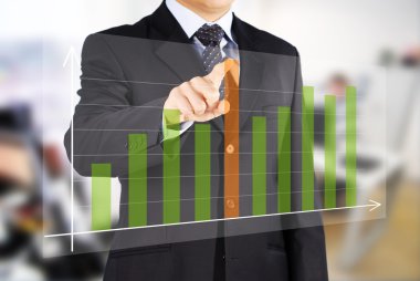 iş grafik gösteren bir erkek el görüntüsü