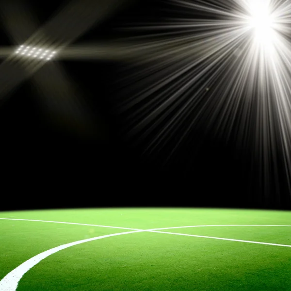 Stadio di calcio con le luci brillanti — Foto Stock