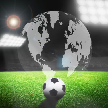 Parlak ışıkları olan futbol stadyumu