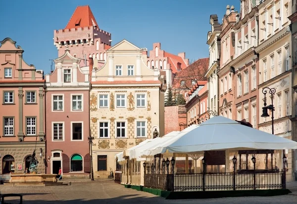 Architecture of Old Market in Poznan, Poland — Stock Photo, Image