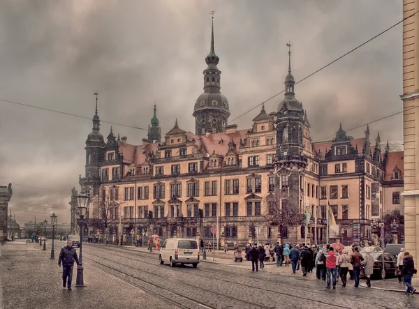 Dresden op winter bewolkte dag — Stockfoto