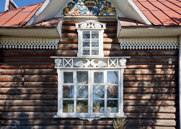 Russian national wooden architrave — Stock Photo, Image
