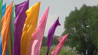 renkli bayrakları rüzgarda sway