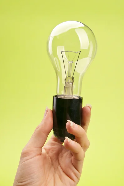 Hand with bulb — Stock Photo, Image