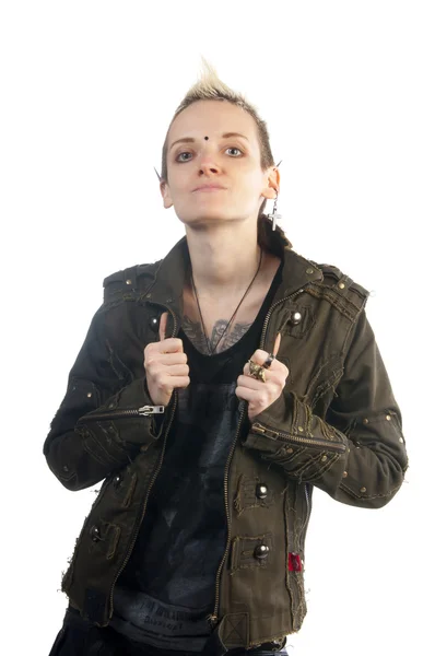 Tough girl with tattoo — Stock Photo, Image