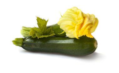 yaprak ve çiçekleri ile taze sebze iliği.