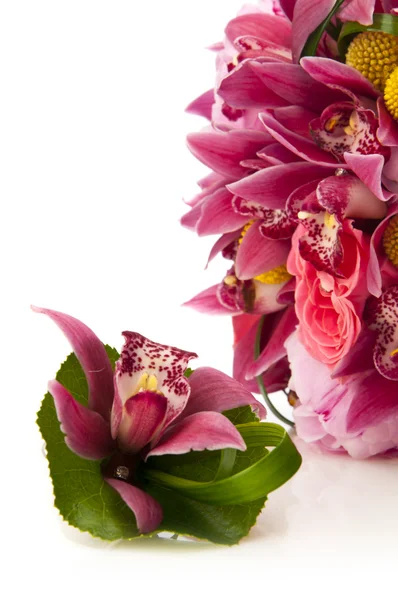 Buquê de flores com orquídeas — Fotografia de Stock