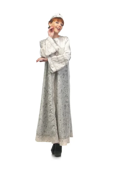 Donna in costume di Neve fanciulla — Foto Stock