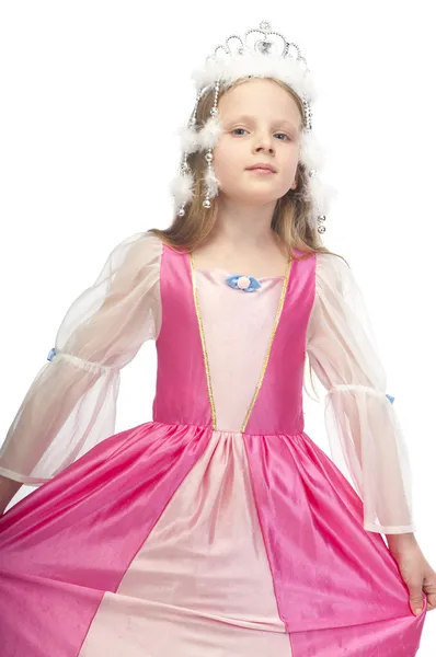 Χαριτωμένο κοριτσάκι σε ροζ φόρεμα — Φωτογραφία Αρχείου