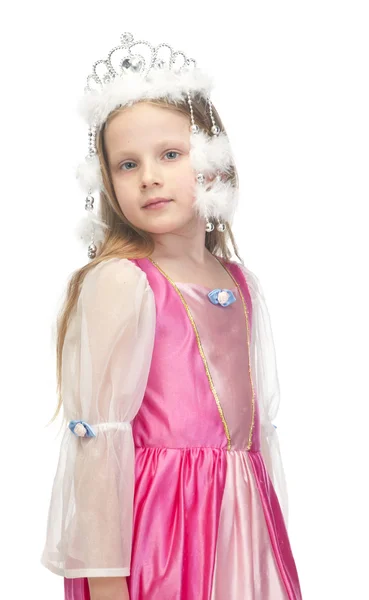 Χαριτωμένο κοριτσάκι σε ροζ φόρεμα — Φωτογραφία Αρχείου