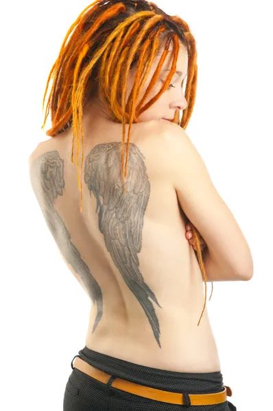 Portrait of woman with tattoo — Stock Photo, Image