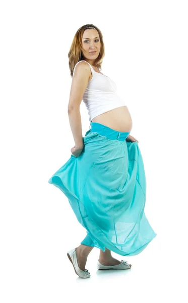 Pregnant woman dancing — Stock Photo, Image